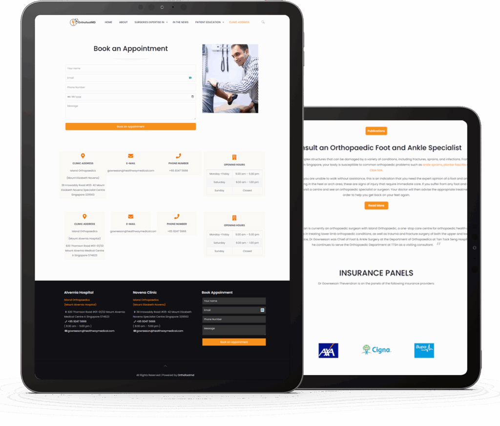 orthofootme website responsive for all devices