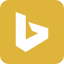 A solid golden square with rounded corners, featuring the white "b" logo of Bing.